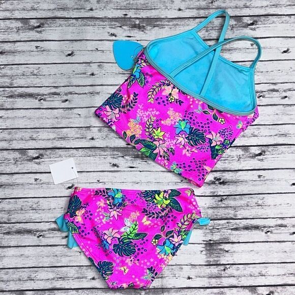 Breaking Waves Tropical 2 Piece Tankini Swimsuit - Picture 2 of 10